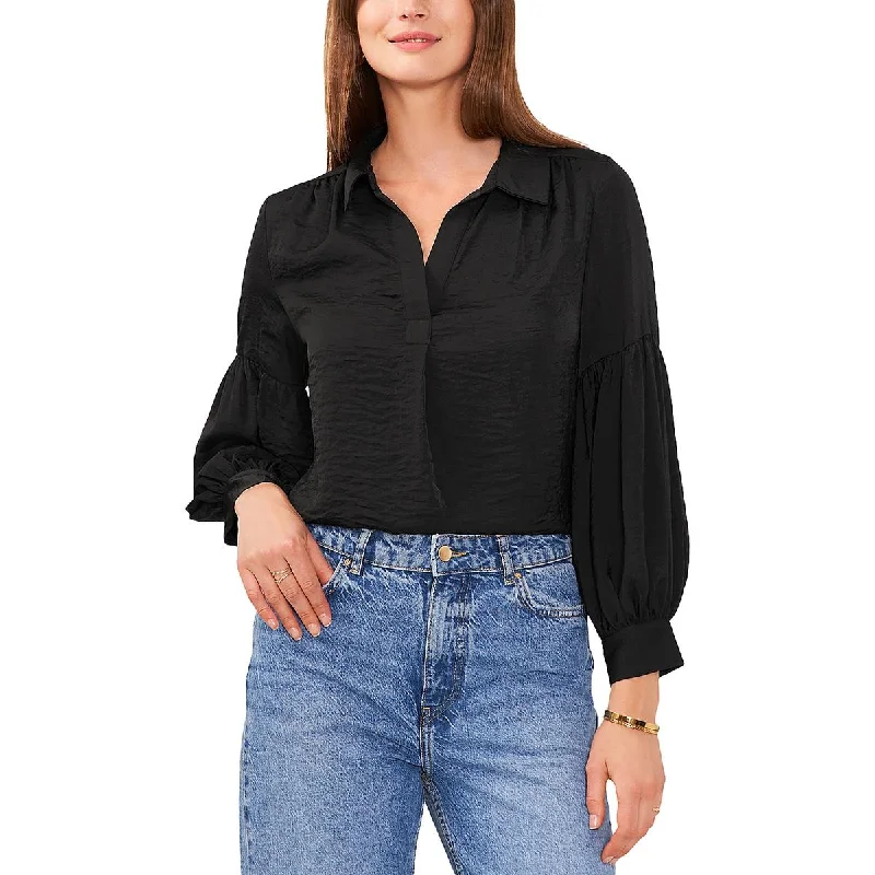 Unbeatable Prices Womens Split Neck Bishop Sleeve Blouse