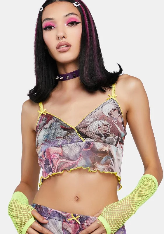 Exclusive Sale Mesh Co-Ord Anime Cami