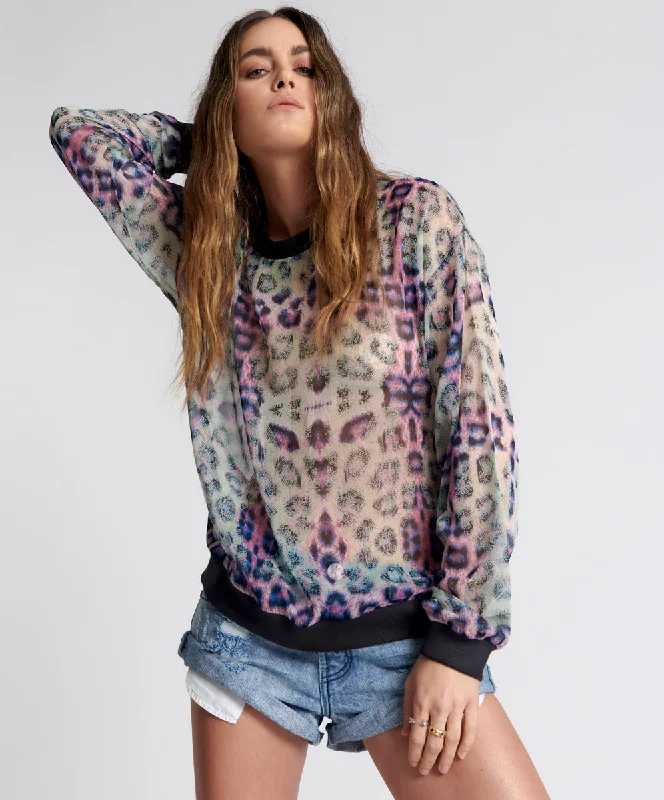 Luxe Layering COLLISION CHIFFON LONGSLEEVE TOP