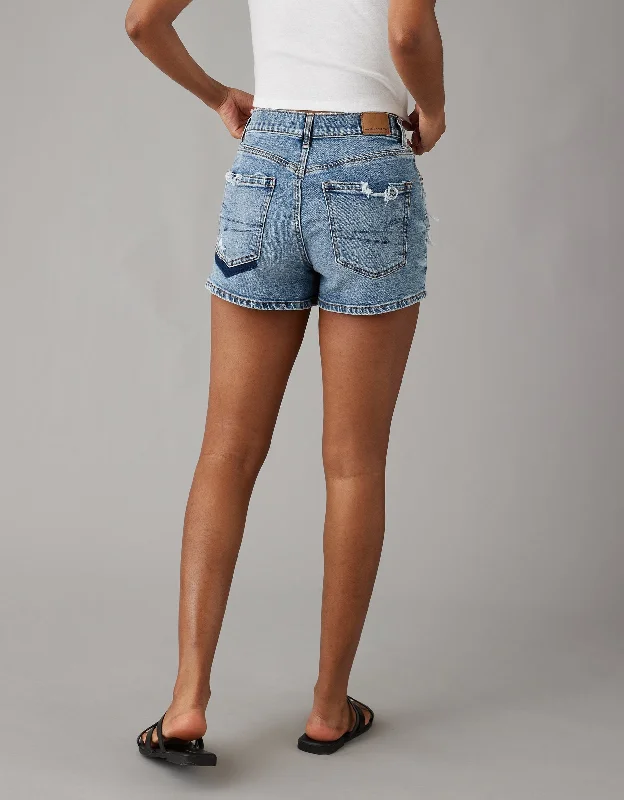 Enjoy Discount AE Strigid Super High-Waisted Relaxed Ripped Denim Short