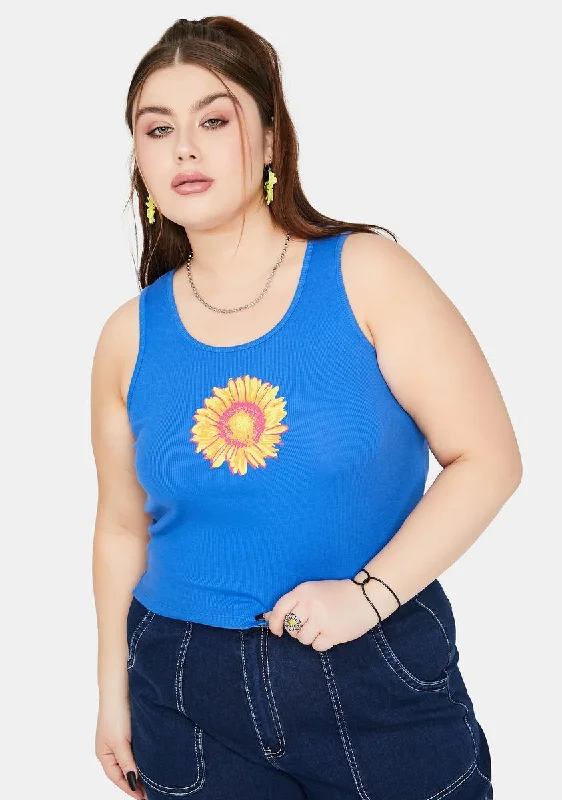 Cool Prices Plus Sun's Coming Up Ribbed Graphic Tank