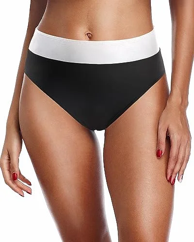 Edgy Fashion High Waist Full Coverage Tummy Control Bikini Bottom