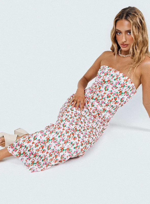 Seasonal Sale Tiarna Strapless Midi Dress Floral