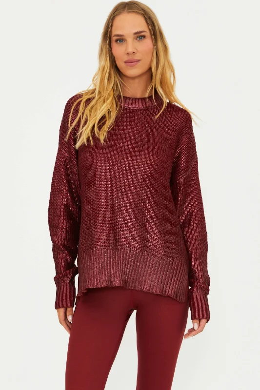 Elegant Styles Callie Sweater Merlot Shine