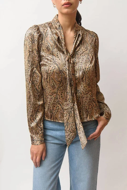 Redefining Women's Fashion Linette Blouse In Desert Paisley