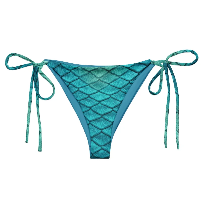 Premium Style Sea Sapphire Recycled String Bikini Bottom