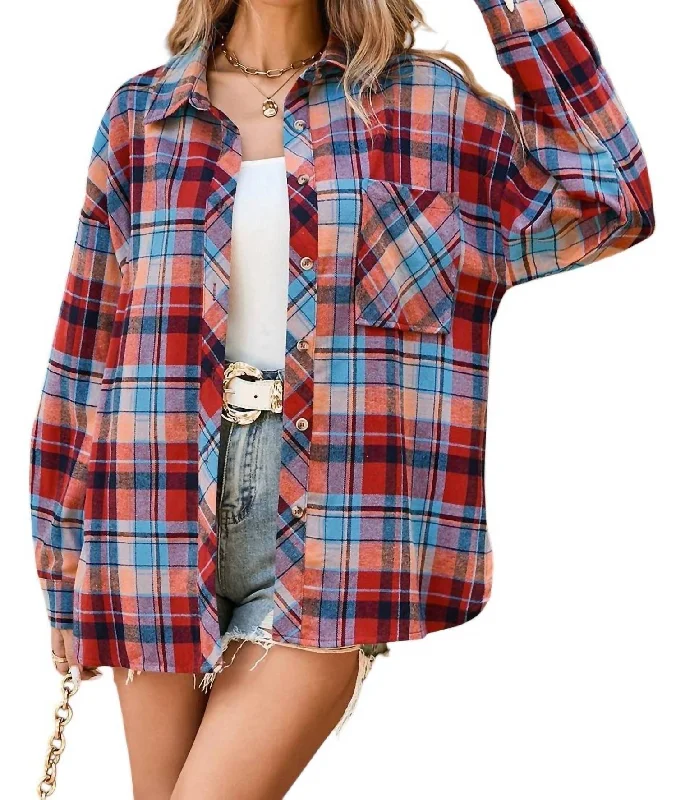 Fashion Forward Outfits Plaid Print Flannel In Red