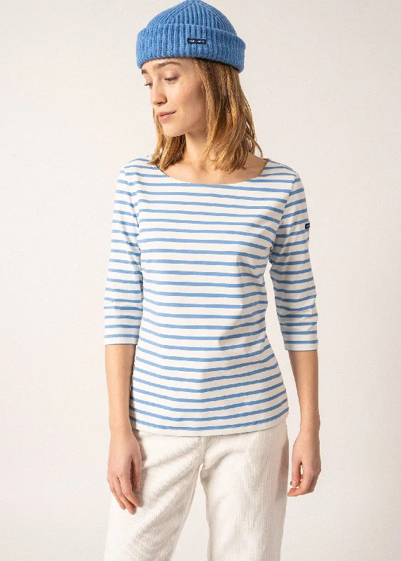 Hot Brand Discounts Garde Côte anti-UV striped sailor shirt - 3/4 length sleeves, in recycled jersey (ECUME/OXYGENE)