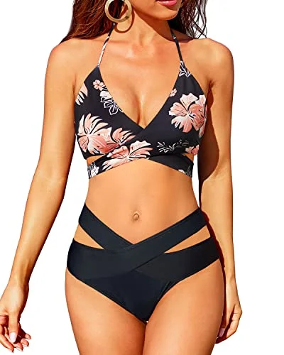 Evening Looks Push Up High Waisted Two Piece Swimsuit Sets for Women Bikini