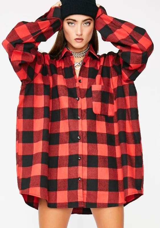 Big Discounts Flexin Hard Flannel Top