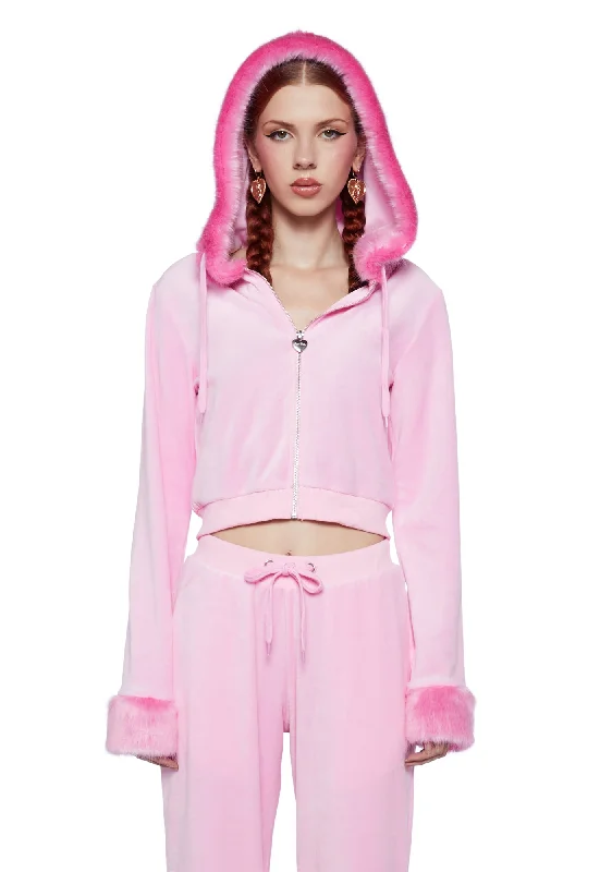 Seasonal Trend Gumdrop Crush Velour Hoodie