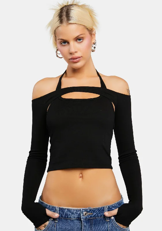 Dive Into Trendy Styles Tansy Off The Shoulder Halter Top