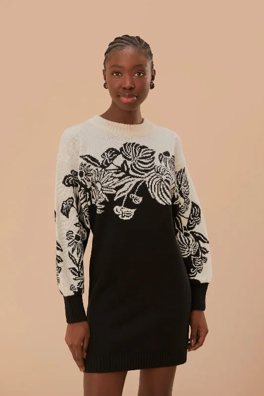 Imeless Style Surreal Garden Knit Sweaterdress