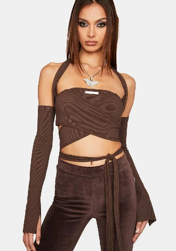 Limited Time Dark Sweet Sleeve Halter Top