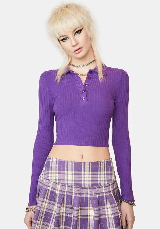 Fashion Deal Magic Bet On You Long Sleeve Crop Top