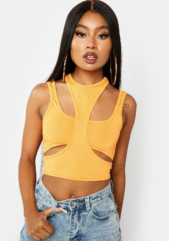 Elegant Style Juicy No Repeats Cutout Crop Tank