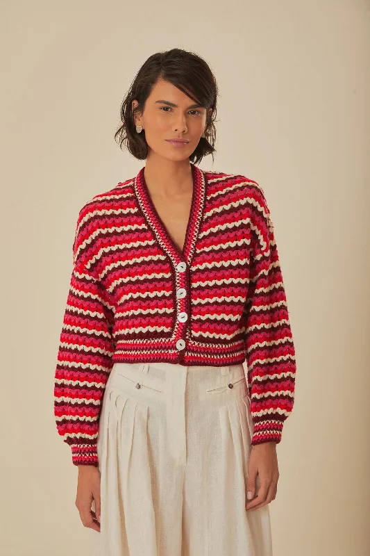 Elevated Style Colorful Stripes Crochet Cardigan