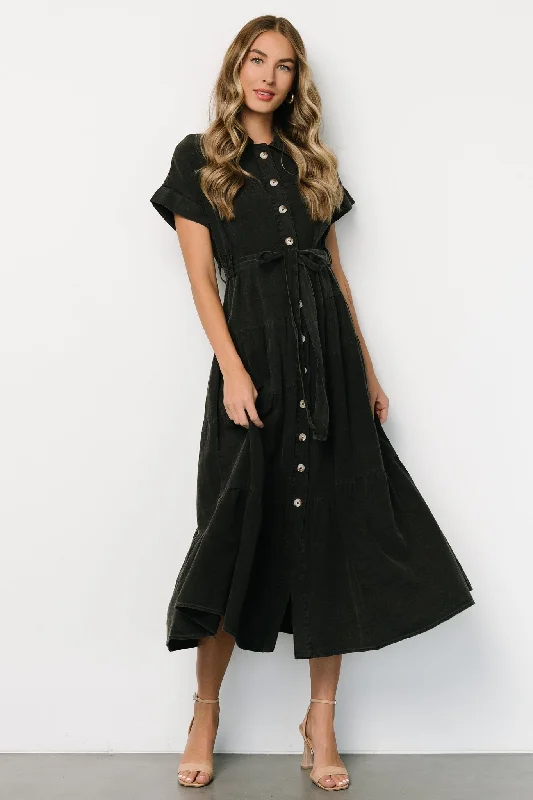 Bold Fashion Logan Button Up Dress | Black