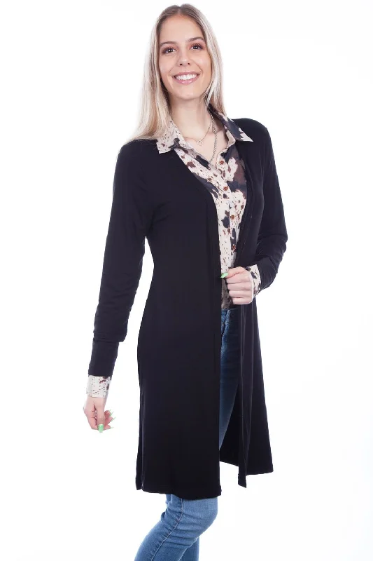 Trend Setting Wardrobe Scully Womens Black Viscose Side Slit Cardigan