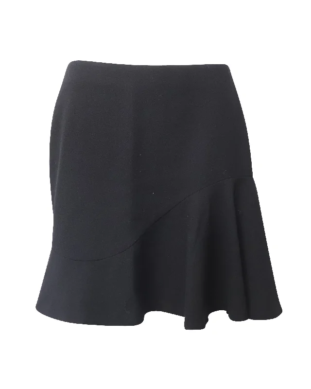 Limited - Time Bundle Alexander McQueen Ruffled Mini Skirt in Black Wool