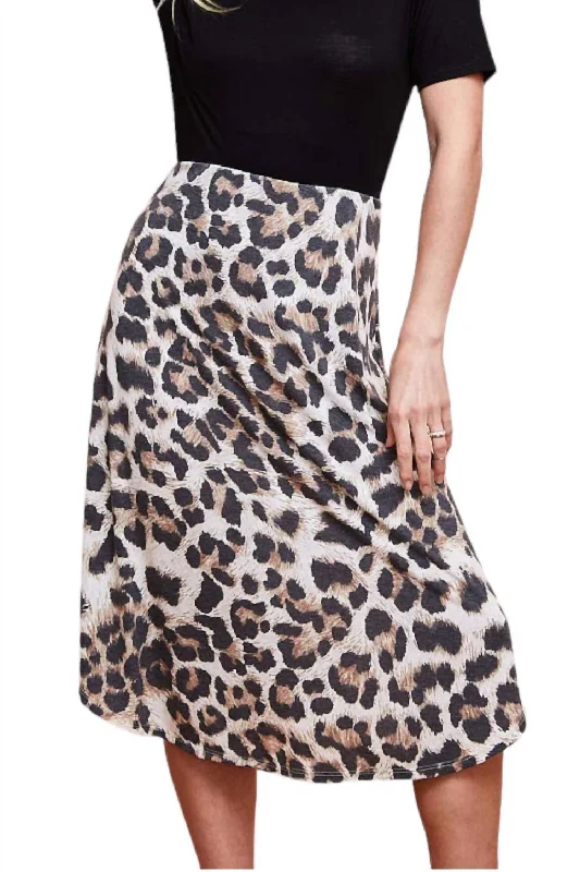 Premium Style Hey Kitty Midi Skirt In Brown/black