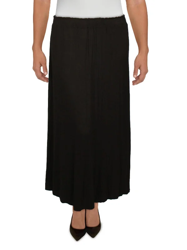 Charming Silhouette Plus Womens Knit Pull On Maxi Skirt