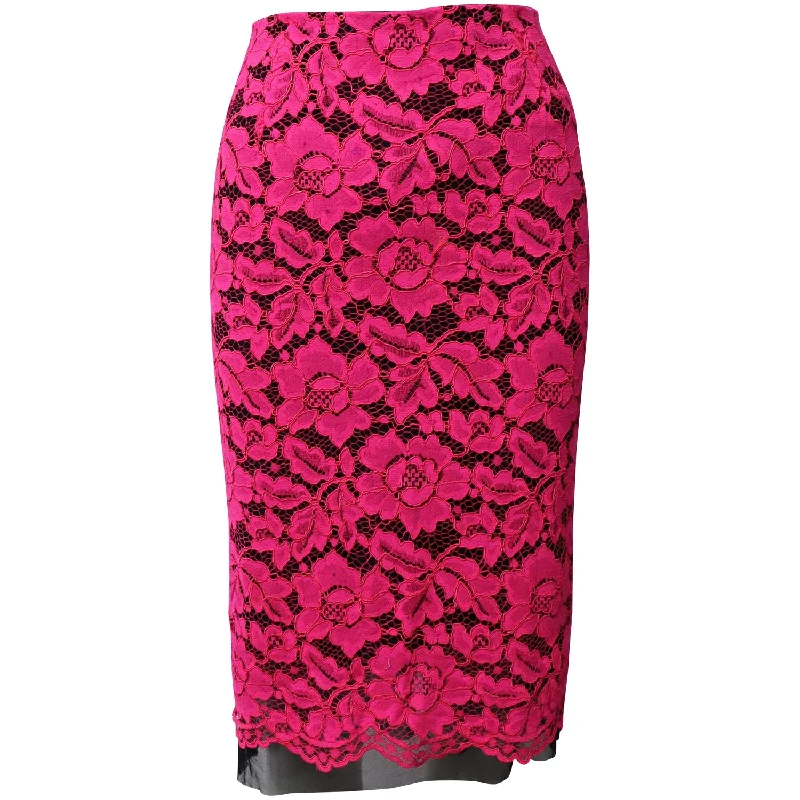 Top Deals Sandro Paris Lace Midi Skirt in Pink Polyester