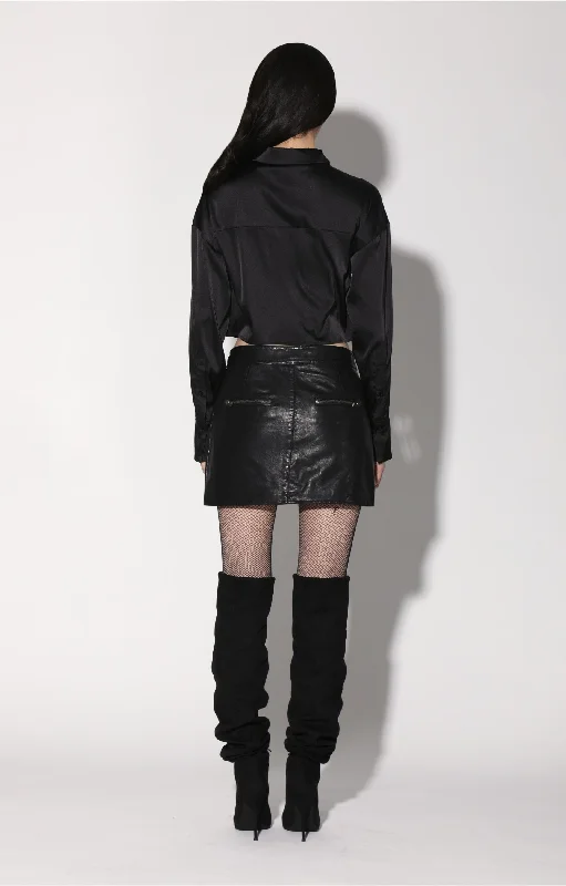 First Order Discount Shirley Skirt, Black - Leather