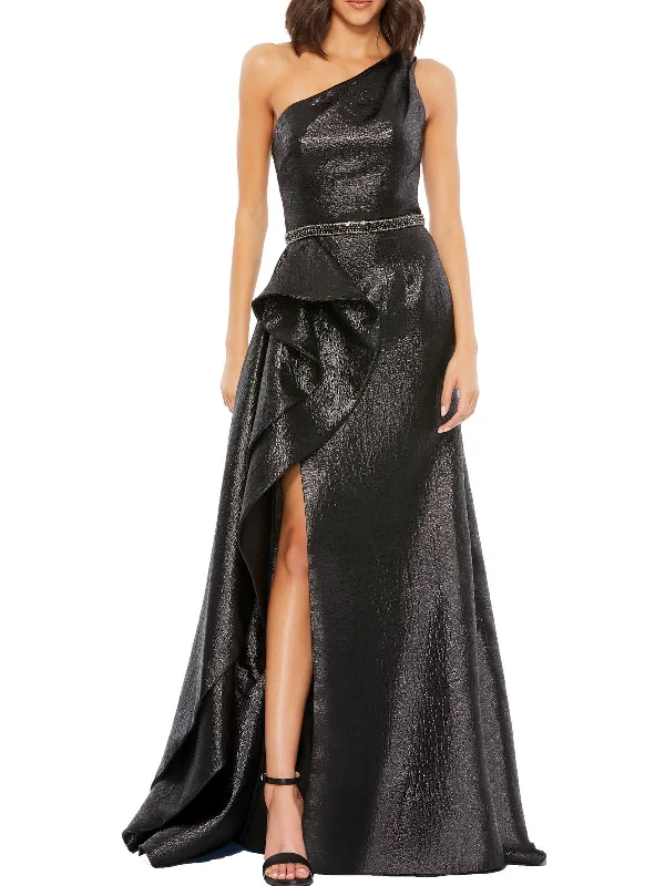 Trendy Pulse Womens Metallic Long Evening Dress