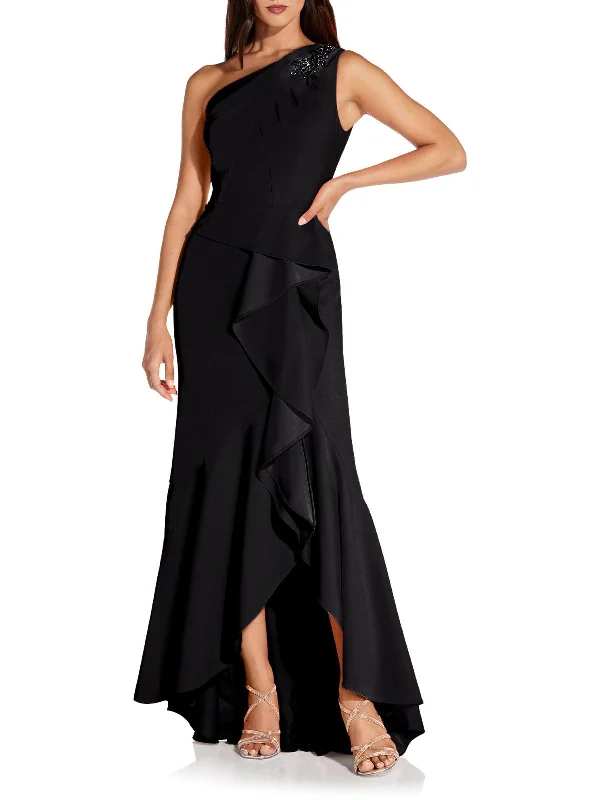 Trendy Street Style Womens Ruffled Maxi Evening Dress