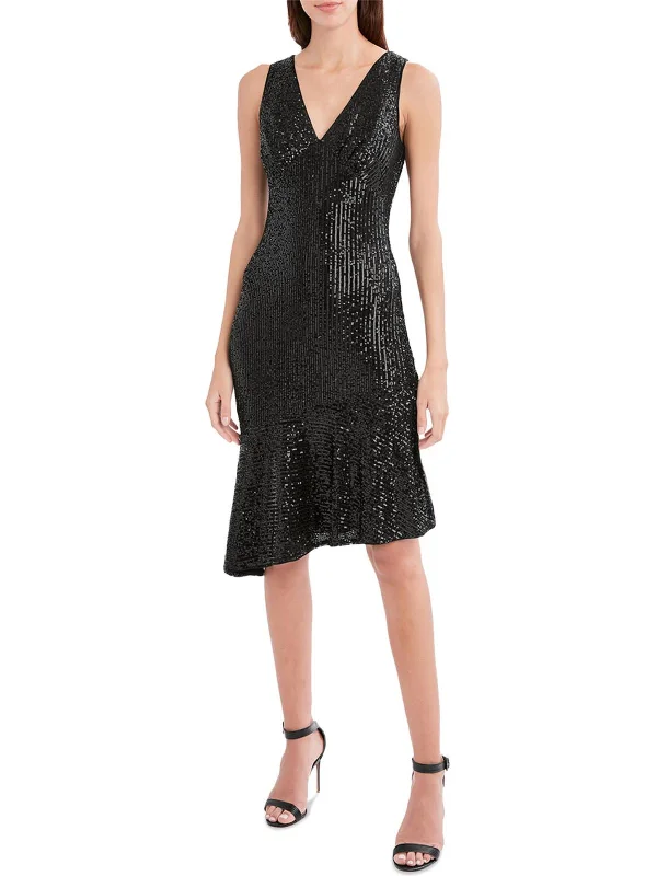 Final Clearance Womens Sequined Sleeveless Cocktail and Party Dress