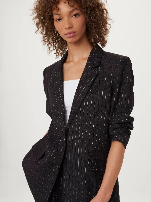 Best Sellers The Striped 2-Button Blazer in Charcoal Grey