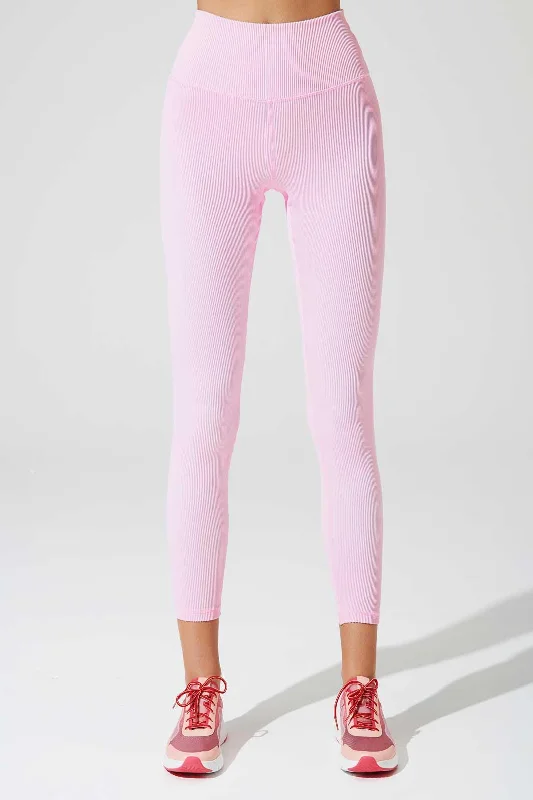 Top Brand Discounts 7/8 High Waist Ribbed Legging - Gilly Pink