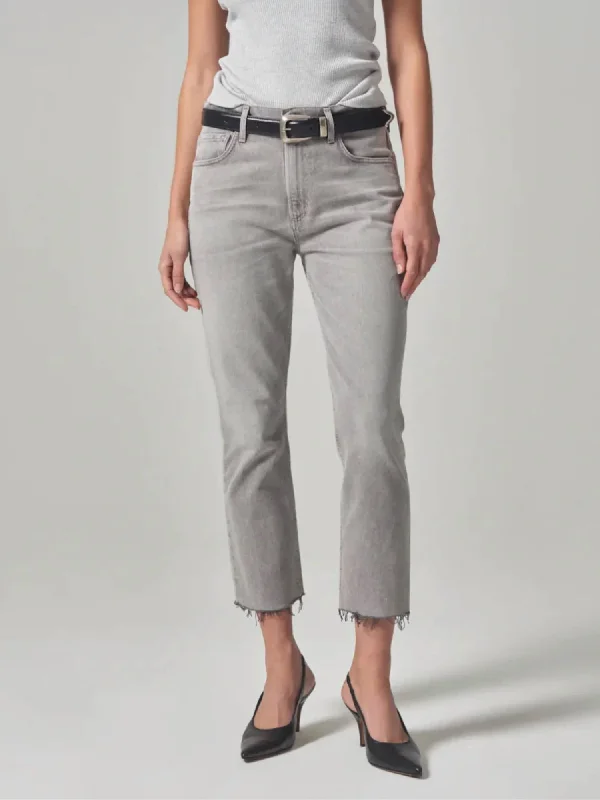 Day To Night Styles Isola Straight Crop Jeans In Quartz Grey