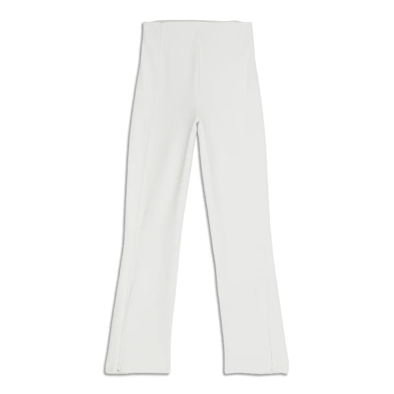 Exclusive Sale Ribbed Softstreme Zip-Leg High-Rise Cropped Pant - Resale