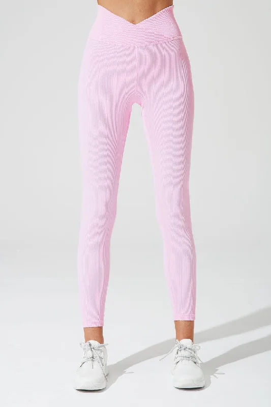 Flash Sales V Waist Ribbed Legging - Gilly Pink