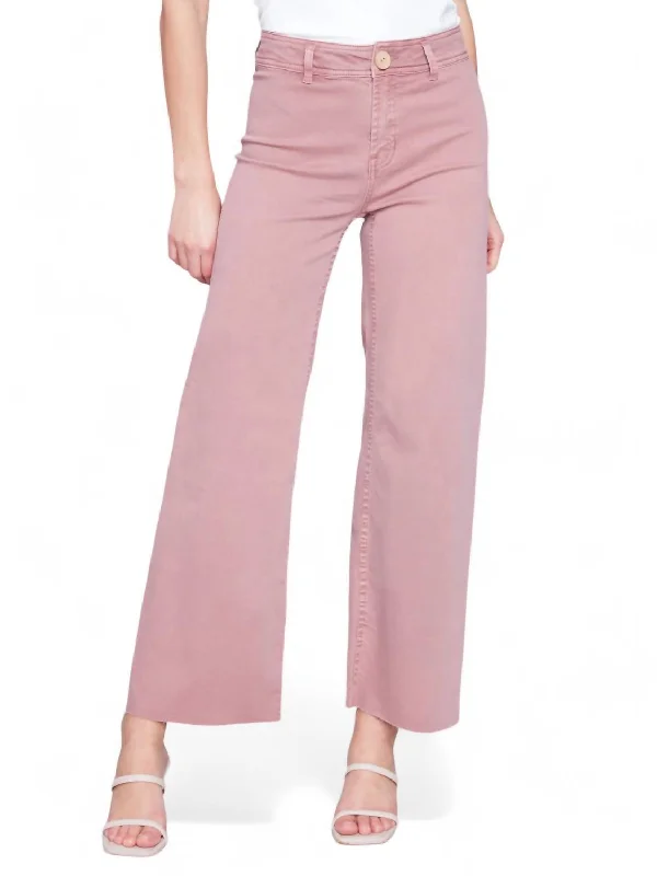 Budget Friendly Wide Leg Raw Hem Pant In Woodrose