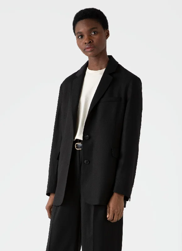 Evening Looks Women's Wool Blazer in Black